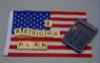 American Flag with the words Rescue Plan spelled out on tiles