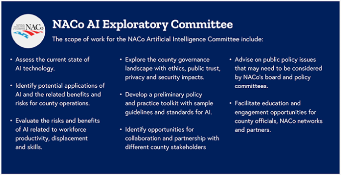 NACo AI Exploratory Committee infographic