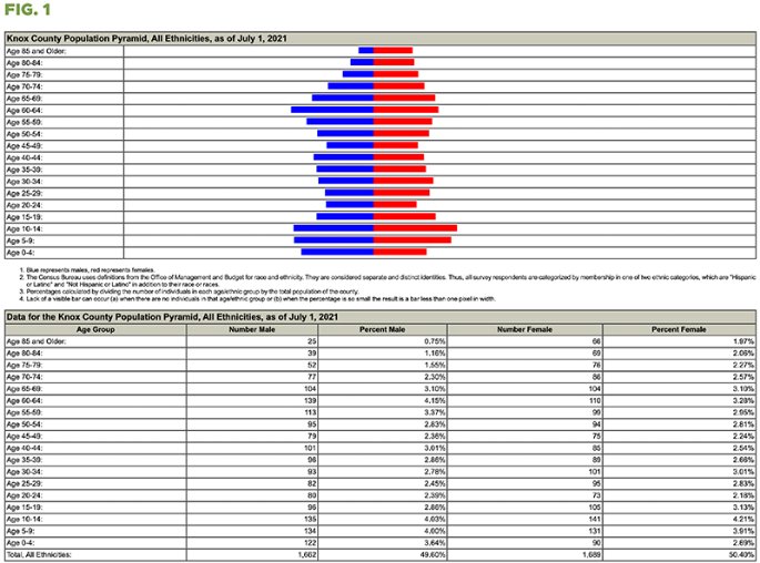 Knox County Population Pyramid chart